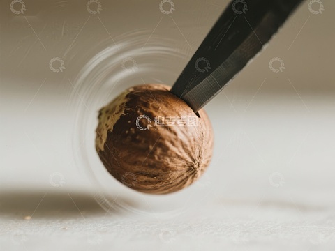 钳子夹持旋转的核桃