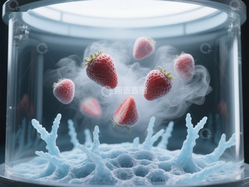 高清大图下载【趣麦麦图】草莓落入牛奶溅起瞬间