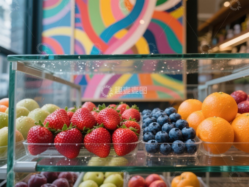 高清大图下载【趣麦麦图】新鲜水果陈列柜展示