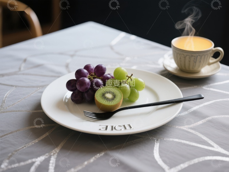 高清大图下载【趣麦麦图】水果与热饮的静谧早餐