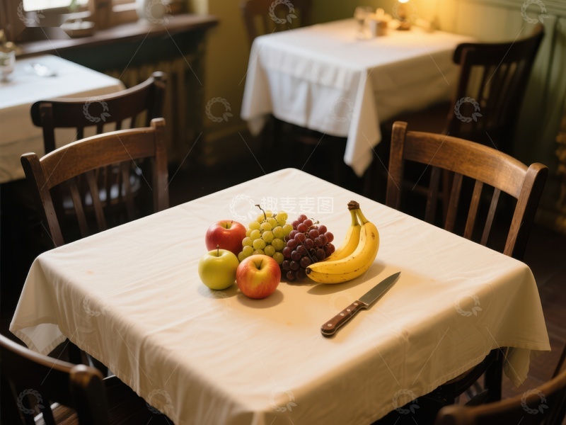 高清大图下载【趣麦麦图】餐桌上的水果与刀具