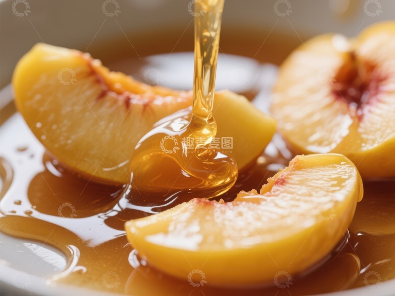 高清大图下载【趣麦麦图】蜂蜜浇灌新鲜桃片