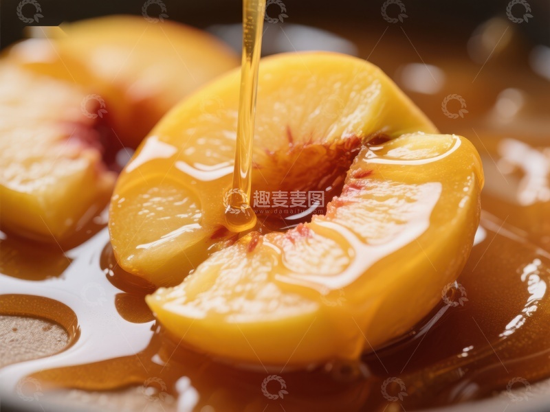 高清大图下载【趣麦麦图】-蜂蜜浇灌新鲜桃片