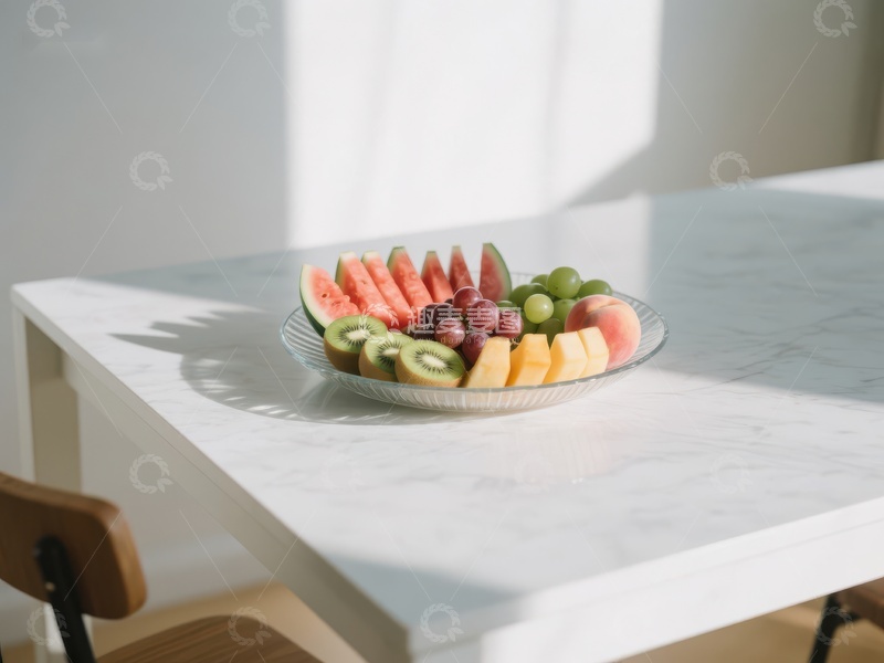 高清大图下载【趣麦麦图】桌上摆放的多彩水果拼盘