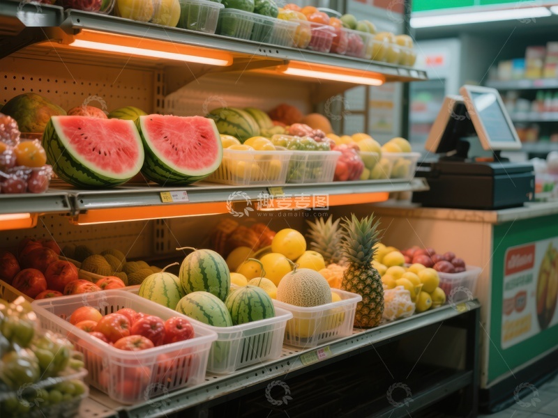 高清大图下载【趣麦麦图】超市水果区展示