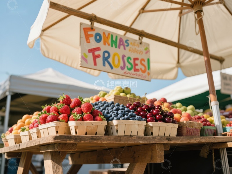 高清大图下载【趣麦麦图】水果摊位展示新鲜浆果