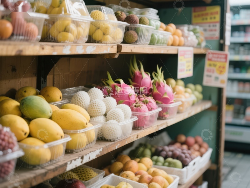 高清大图下载【趣麦麦图】水果摊位展示多样新鲜水果