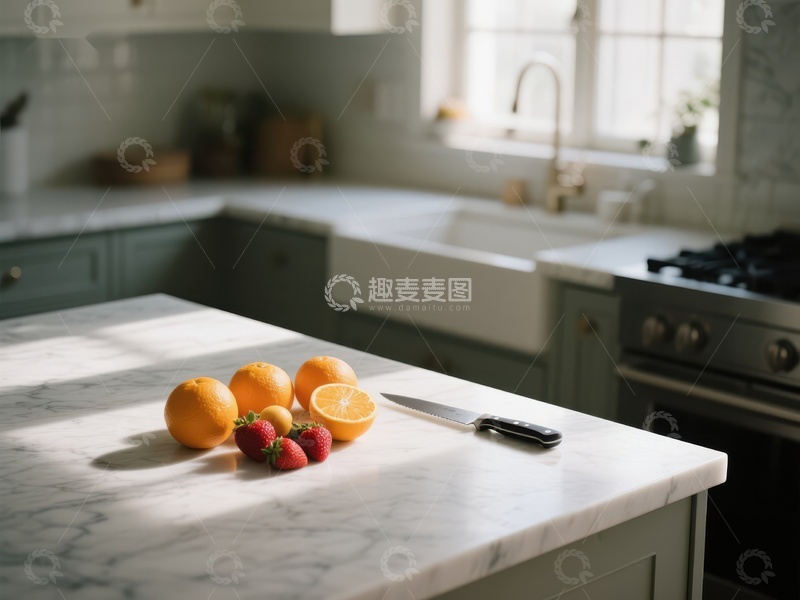 高清大图下载【趣麦麦图】厨房台面摆放新鲜水果