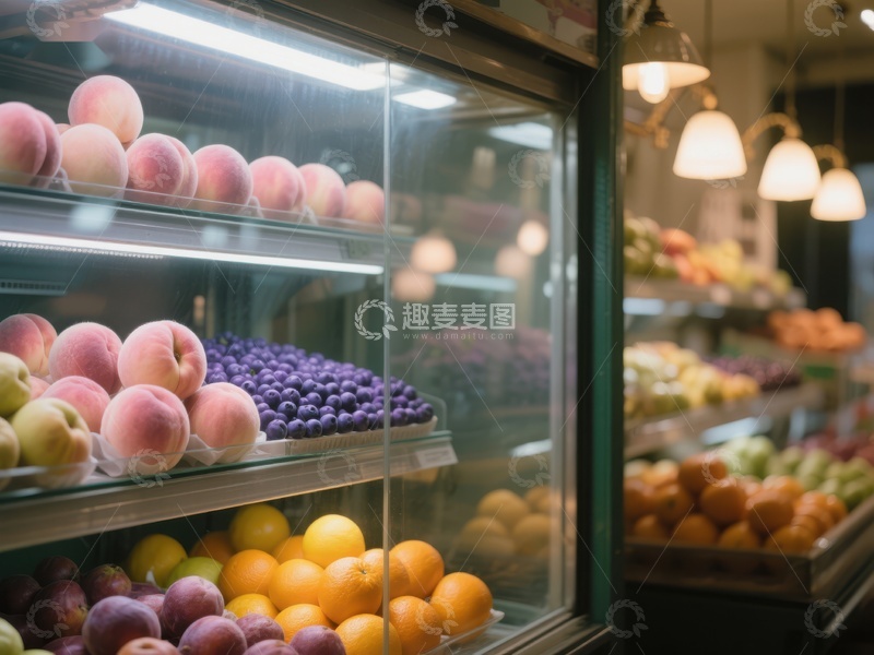 高清大图下载【趣麦麦图】新鲜水果陈列柜展示