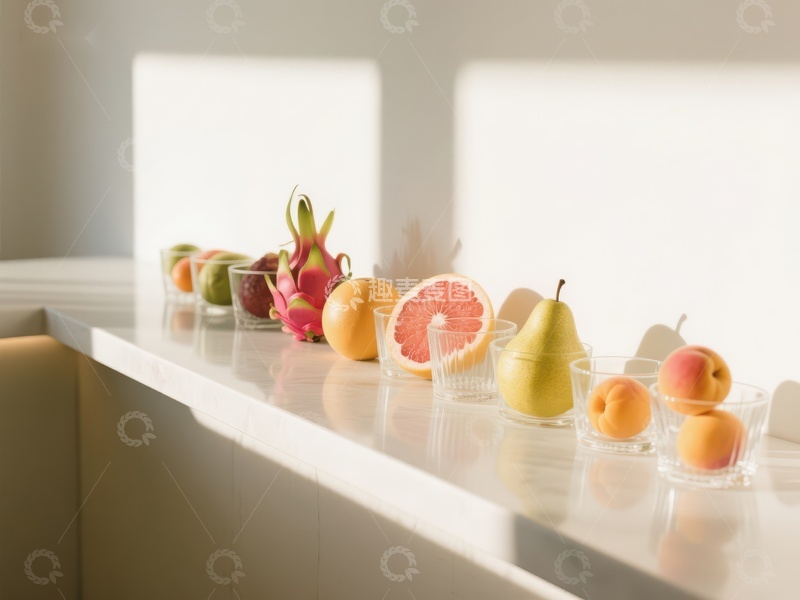 高清大图下载【趣麦麦图】窗台上的新鲜水果展示