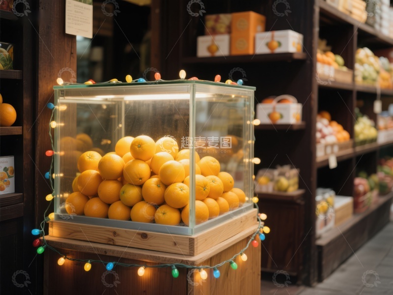 高清大图下载【趣麦麦图】橙色果实展示柜