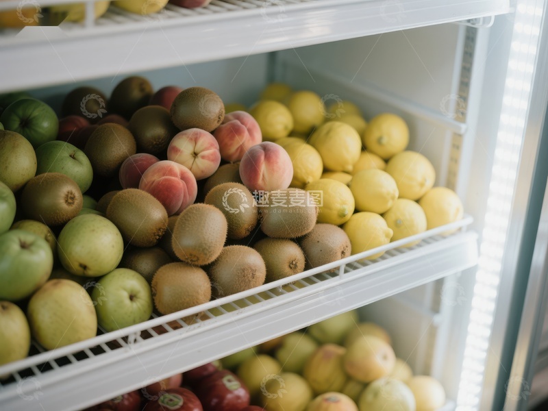 高清大图下载【趣麦麦图】冰箱内摆放的新鲜水果
