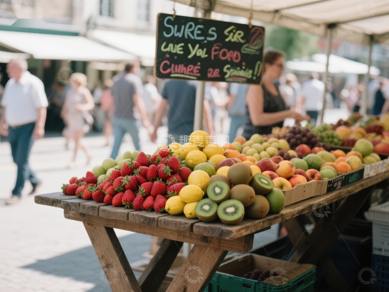 高清大图下载【趣麦麦图】市场摊位展示新鲜水果