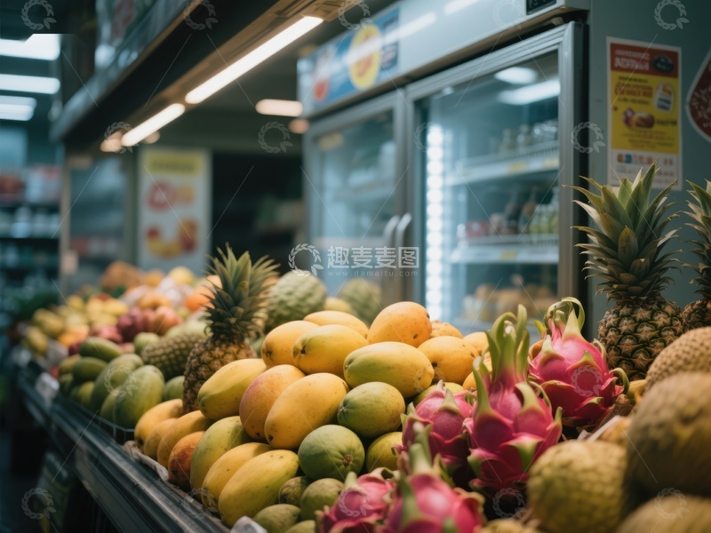 高清大图下载【趣麦麦图】超市水果区展示