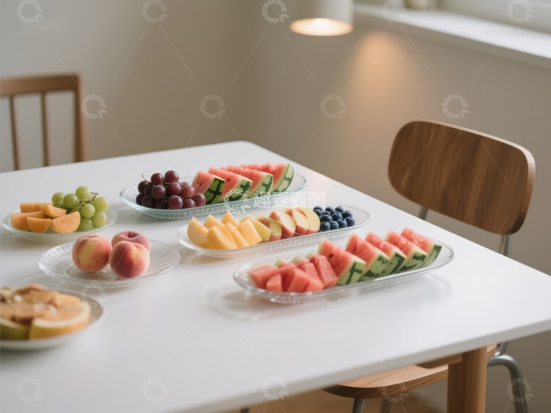 高清大图下载【趣麦麦图】餐桌上的新鲜水果拼盘