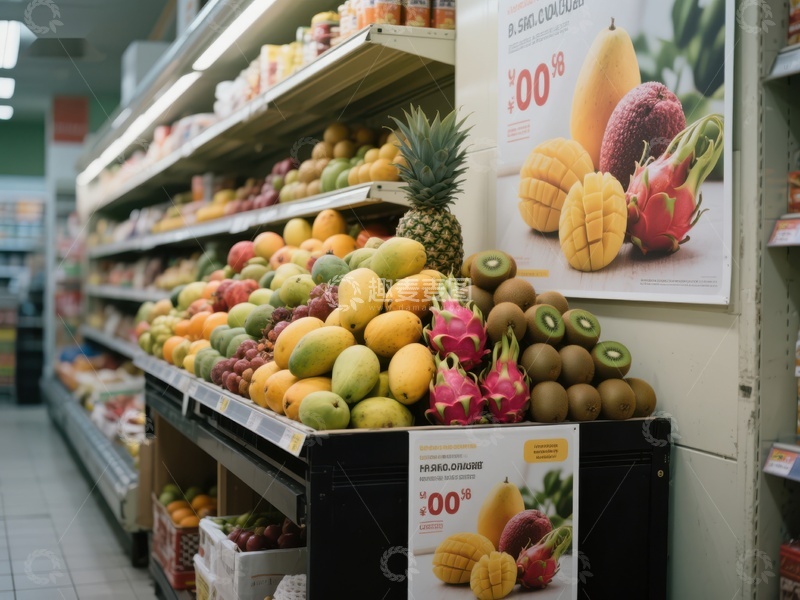 高清大图下载【趣麦麦图】超市水果区展示
