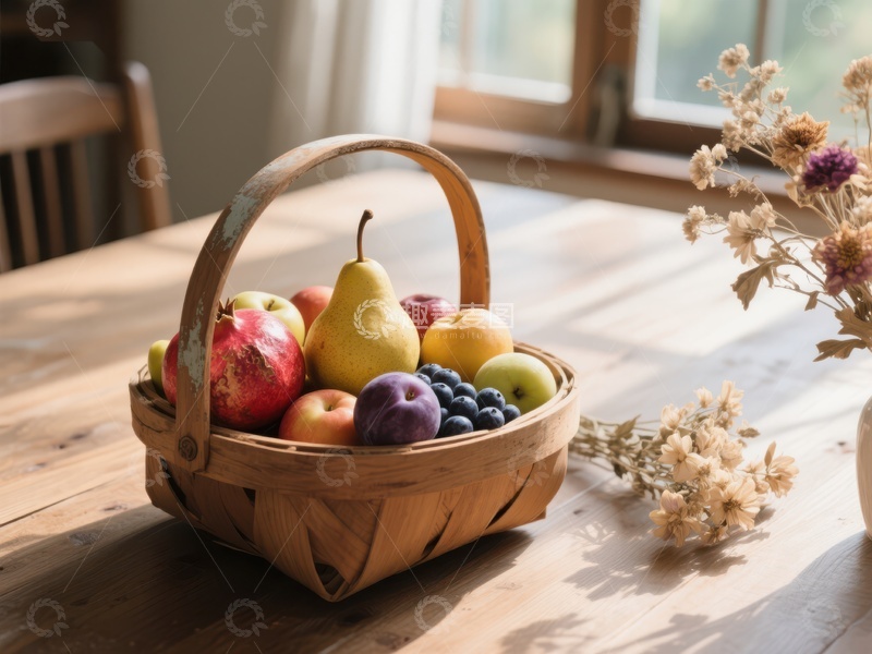 高清大图下载【趣麦麦图】篮子里的多彩水果