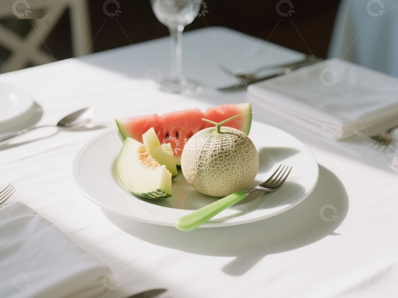 高清大图下载【趣麦麦图】精致餐桌上的水果拼盘