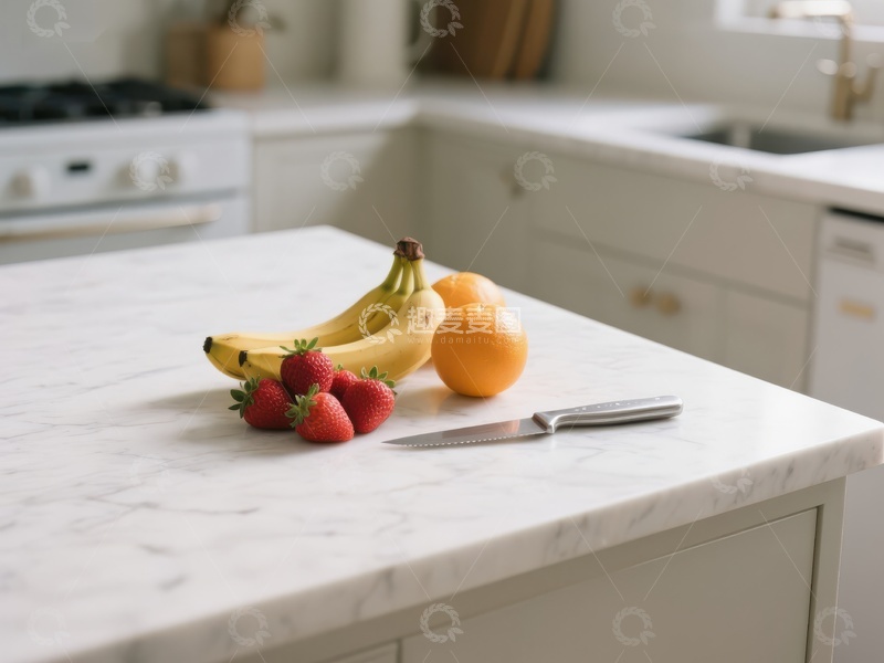 高清大图下载【趣麦麦图】厨房台面上的水果与刀具
