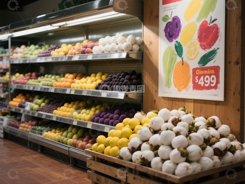 高清大图下载【趣麦麦图】超市水果区展示