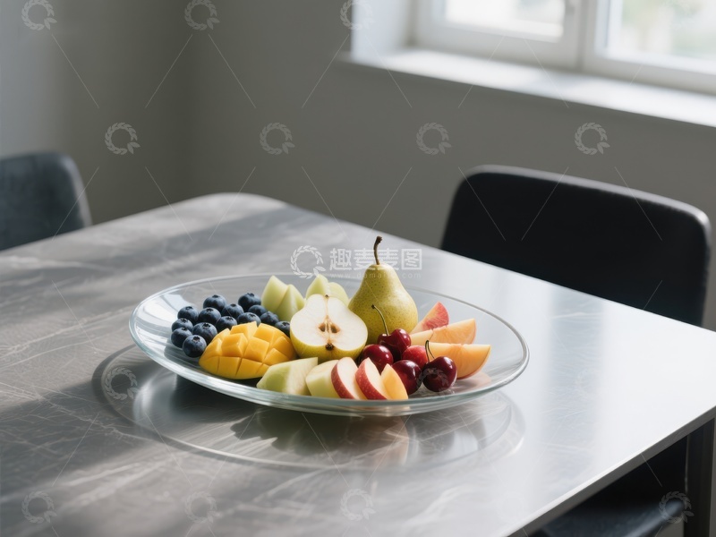 高清大图下载【趣麦麦图】餐桌上的新鲜水果拼盘
