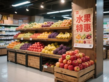 超市水果特惠展示区