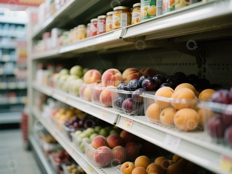 高清大图下载【趣麦麦图】超市货架上的新鲜水果