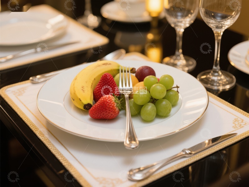 高清大图下载【趣麦麦图】精致餐桌上的水果盘