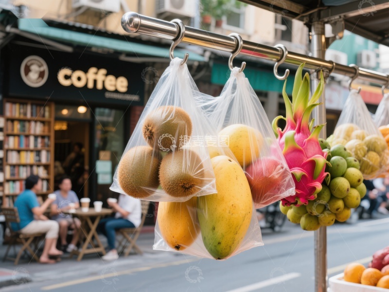 高清大图下载【趣麦麦图】街头水果摊挂售新鲜水果