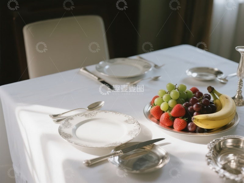 高清大图下载【趣麦麦图】精致餐桌布置与新鲜水果