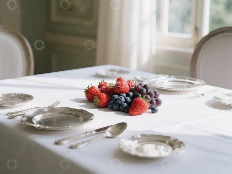 高清大图下载【趣麦麦图】精致餐桌上的新鲜水果