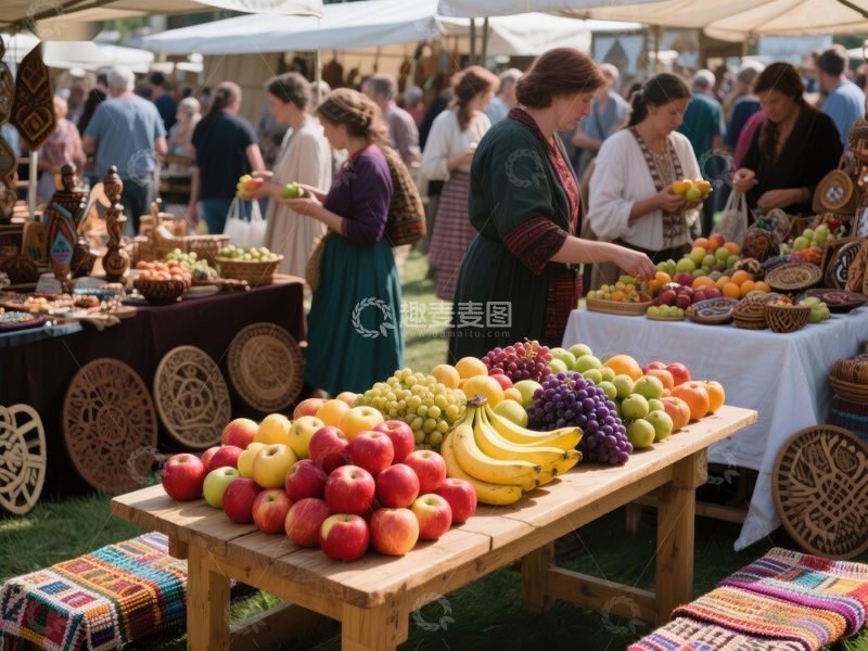 高清大图下载【趣麦麦图】集市摊位展示新鲜水果