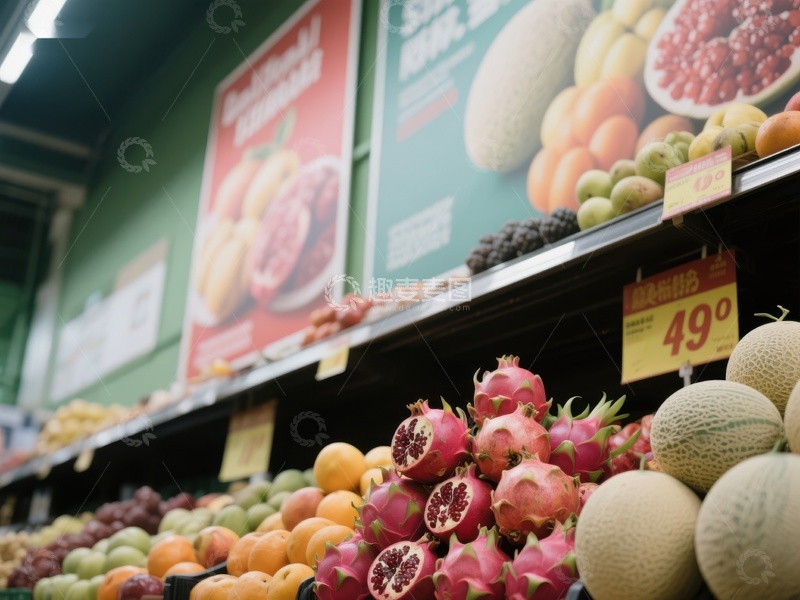 高清大图下载【趣麦麦图】超市水果区展示