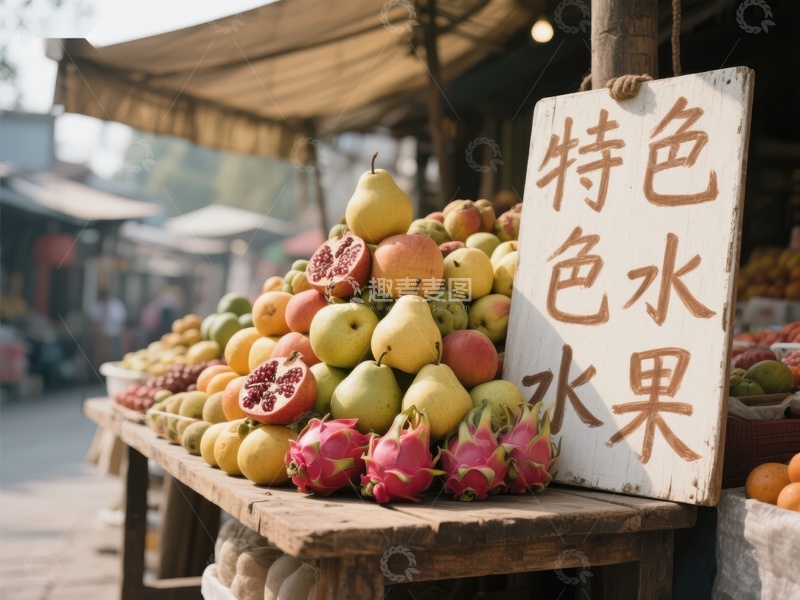 高清大图下载【趣麦麦图】特色水果摊位展示新鲜瓜果