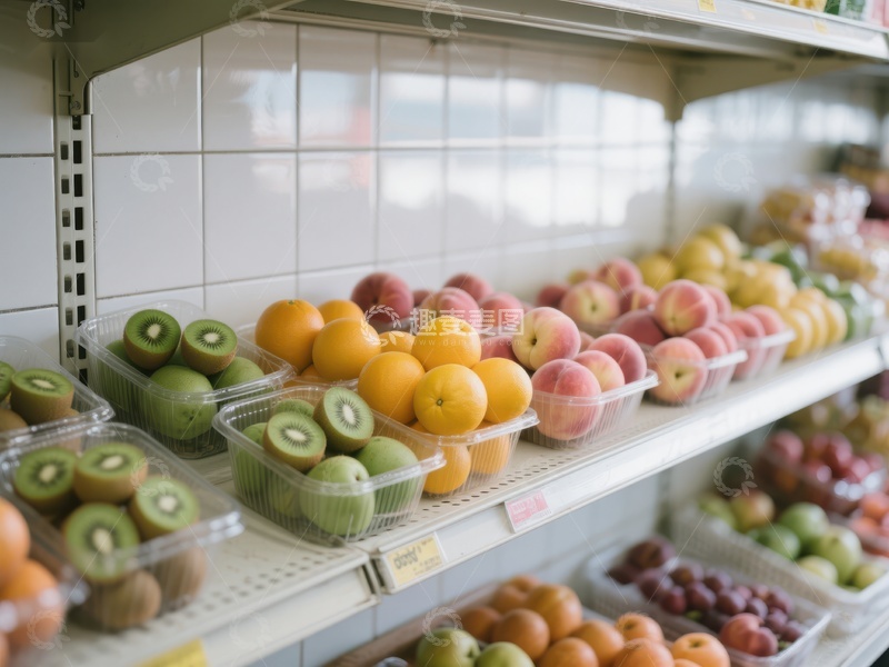 高清大图下载【趣麦麦图】超市货架上的新鲜水果