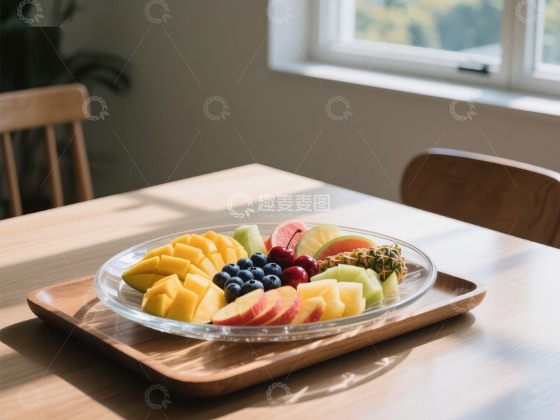 高清大图下载【趣麦麦图】阳光下的水果拼盘