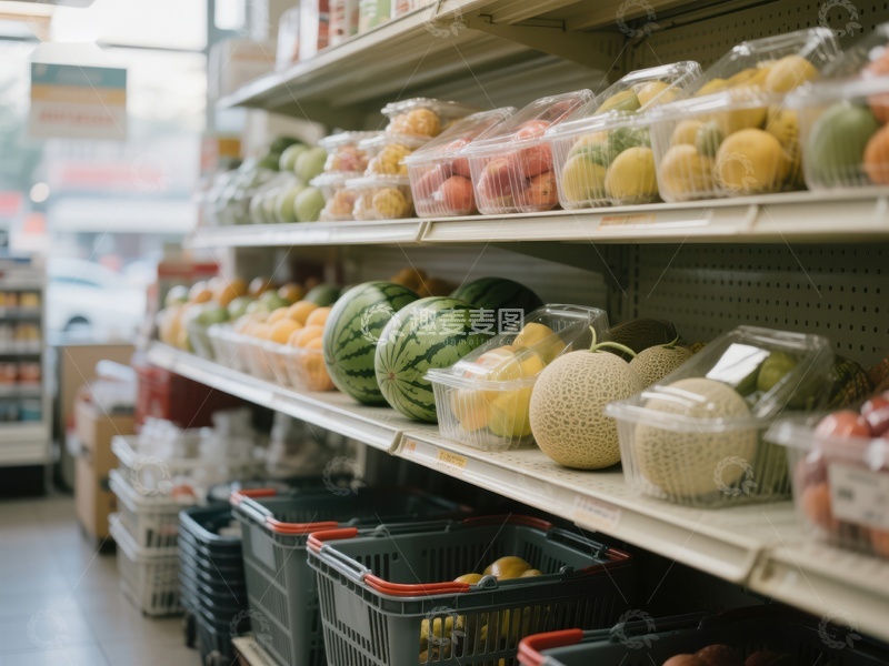 高清大图下载【趣麦麦图】超市货架上的新鲜水果