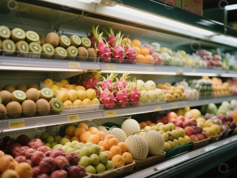 高清大图下载【趣麦麦图】超市水果区陈列展示