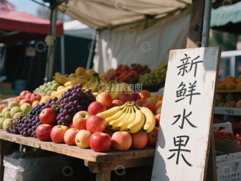 高清大图下载【趣麦麦图】新鲜水果摊位展示