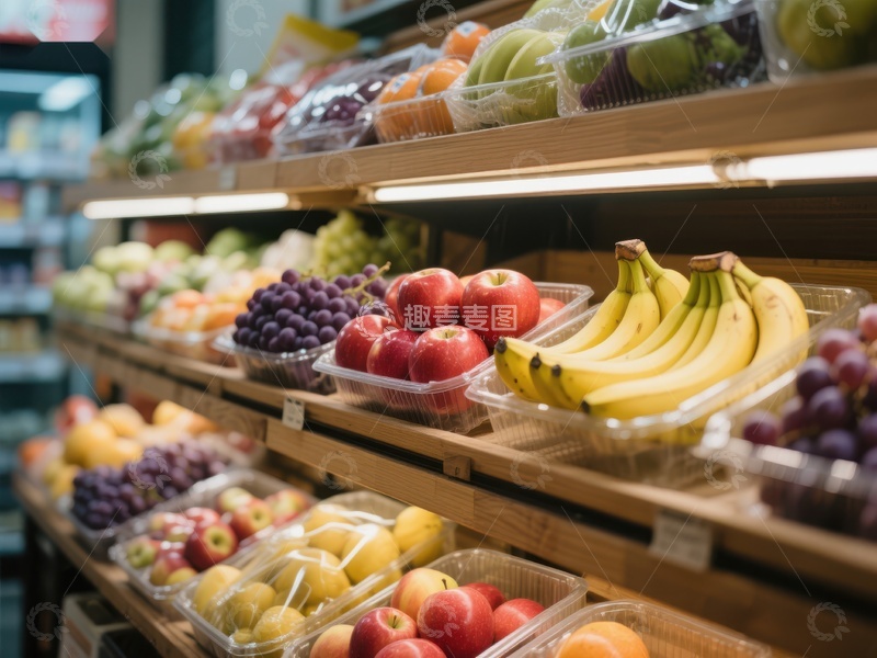 高清大图下载【趣麦麦图】超市水果区陈列展示