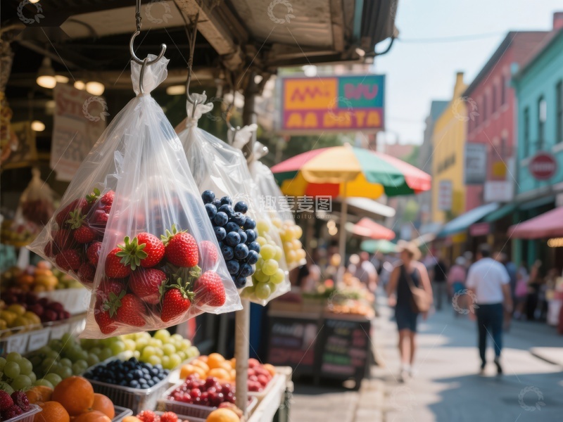 高清大图下载【趣麦麦图】街头市场新鲜水果展示