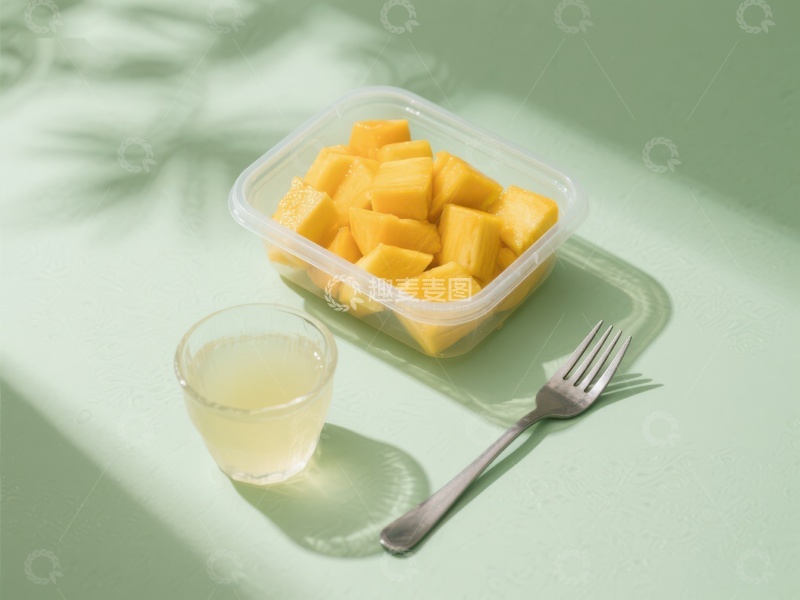 高清大图下载【趣麦麦图】-芒果块与果汁的清新搭配