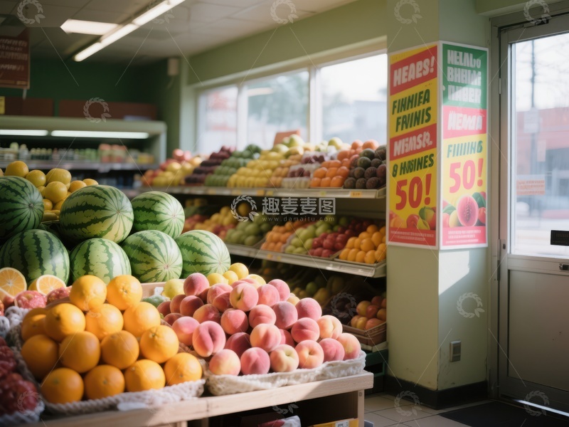 高清大图下载【趣麦麦图】水果店展示新鲜瓜果