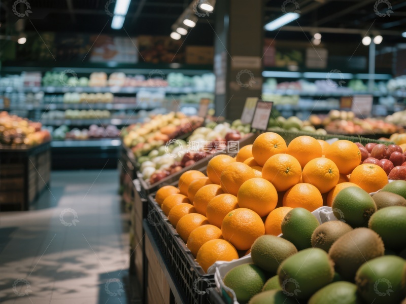 高清大图下载【趣麦麦图】超市水果区陈列