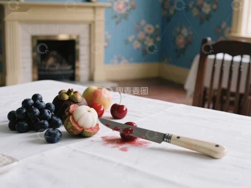 高清大图下载【趣麦麦图】水果静物与刀具