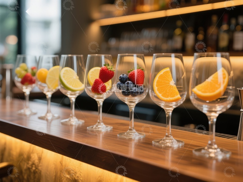 高清大图下载【趣麦麦图】酒杯中的水果装饰