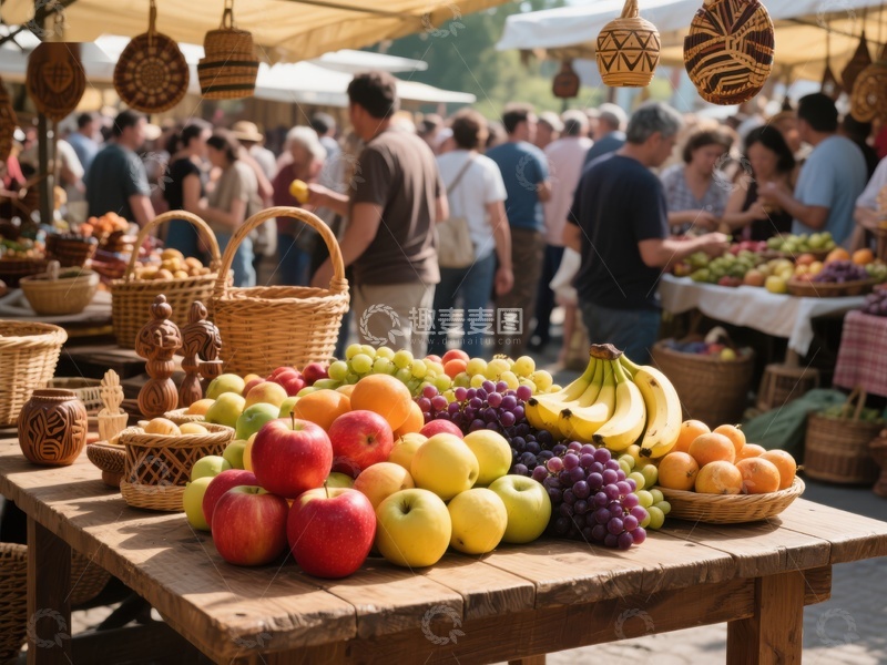 高清大图下载【趣麦麦图】集市摊位展示新鲜水果