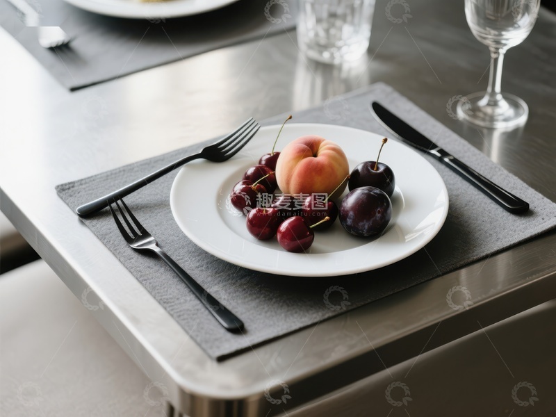 高清大图下载【趣麦麦图】精致餐桌上的水果盘