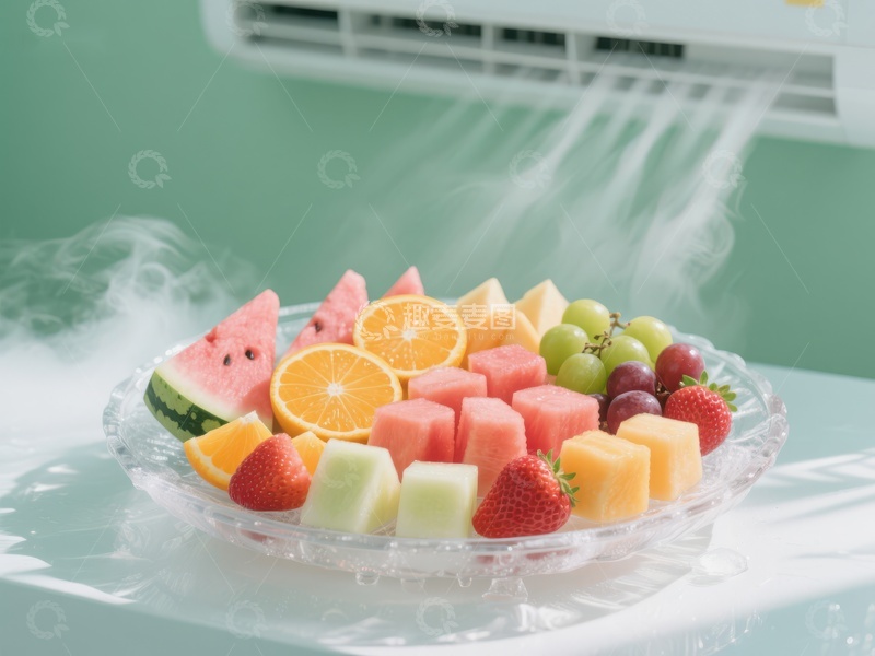 高清大图下载【趣麦麦图】空调下新鲜水果盘