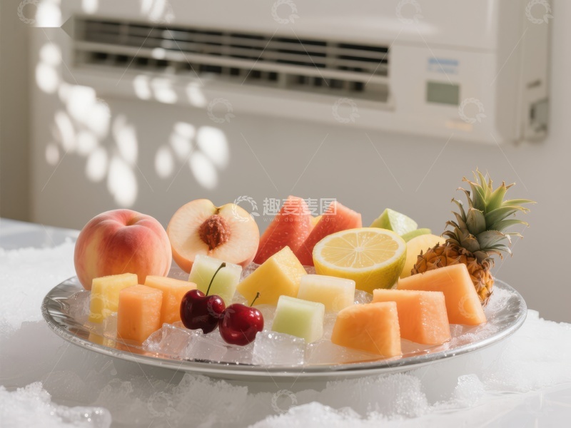 高清大图下载【趣麦麦图】冰镇水果拼盘，清新夏日享受